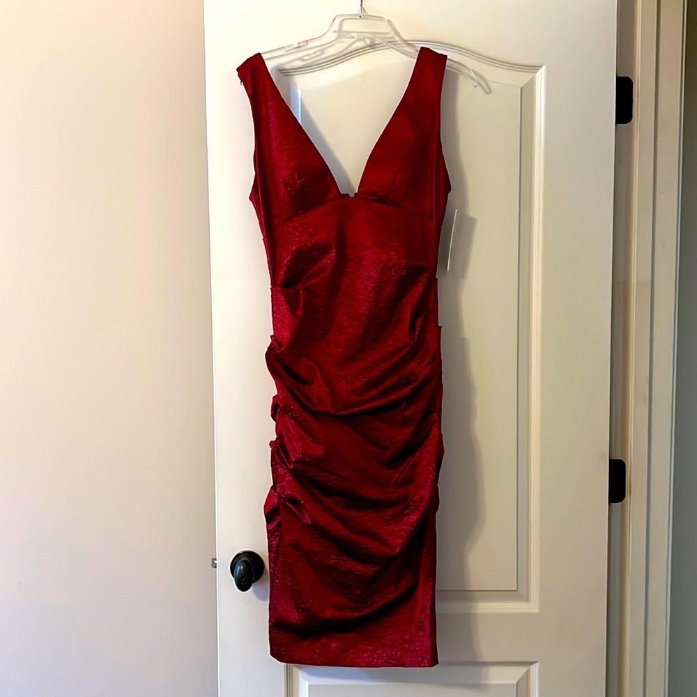 Nicole Miller collection dress , new, dark red color